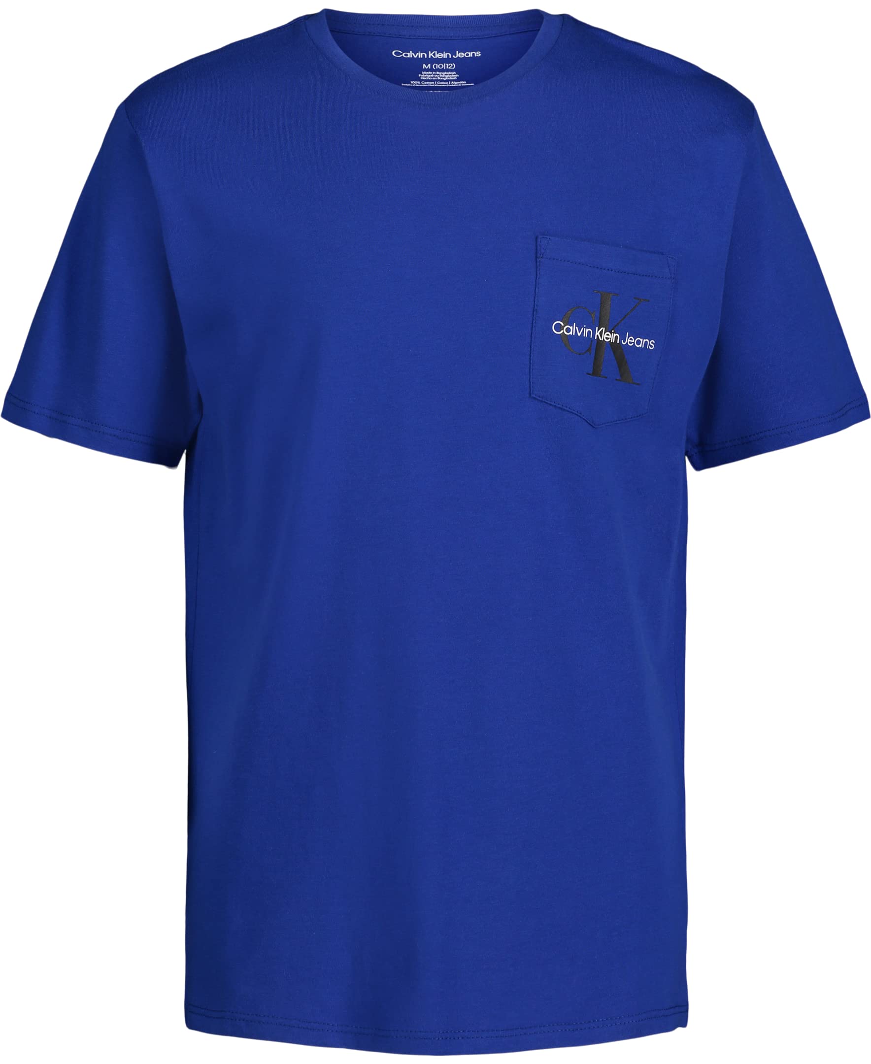 Calvin Klein Boys' Short Sleeve Pocket Logo Crew Neck T-Shirt, Soft, Comfortable, Relaxed Fit